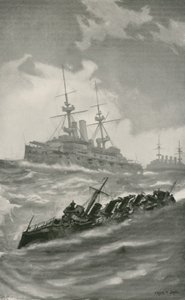 H. M. S. Mars, Terrible, et Dragon croisant dans la Manche - English School