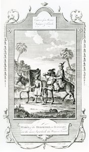 Habit des cavaliers en Barbarie, illustration tirée des Voyages et Voyages de Moore - English School
