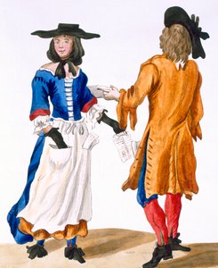 Habits des chanteurs de ballades, vers 1675 - English School