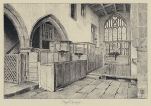 Haddon Hall, La chapelle (lithographie) - English School