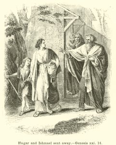 Agar et Ismaël chassés, Genèse, xxi, 14 - English School