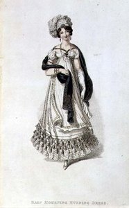 Robe de soirée de demi-deuil, planche de mode de Ackermann
