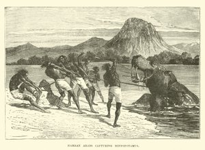 Arabes Hamran capturant un hippopotame - English School