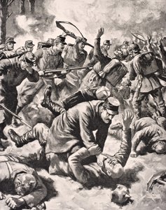 Combat au corps à corps entre soldats allemands et occidentaux, tiré de 