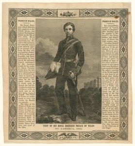 Mouchoir commémorant le voyage du Prince de Galles en Amérique, 1860 - English School