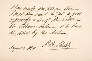 Écriture et signature de Percy Bysshe Shelley, 1819