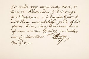 Écriture et signature de Samuel Pepys, 1700