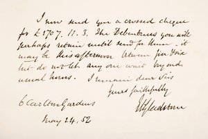 Écriture et signature de William Eward Gladstone - English School
