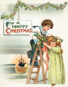 Accrocher des décorations de Noël - English School