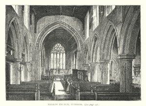 Église de Harrow, intérieur (gravure) - English School