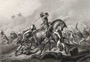 La colonne de Havelock attaquant les mutins devant Cawnpore, de 