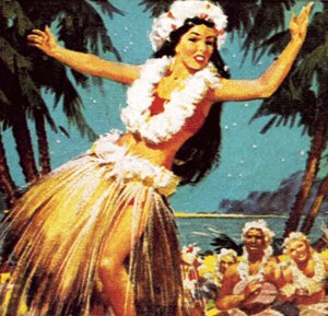 Fille hawaïenne dansant