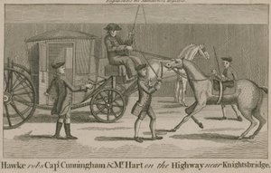 Hawke vole le capitaine Cunningham et M. Hart sur la route près de Knightsbridge - English School
