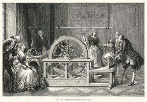 Machine électrique de Hawksbee (gravure) - English School