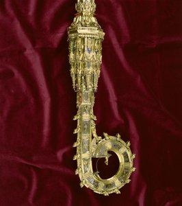 Tête et crosse de la crosse de Guillaume de Wykeham (c.1320-1404) : côté Paul (détail) - English School
