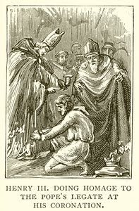 Henri III rendant hommage au légat du pape lors de son couronnement - English School