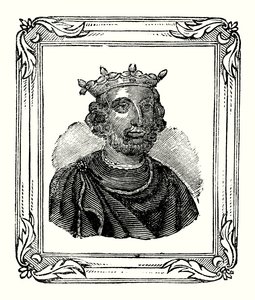 Henri III est né en 1208, couronné en 1216 et mort en 1272 (gravure) - English School