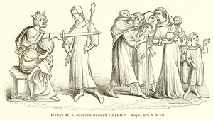 Henri II bannissant la famille de Becket - English School