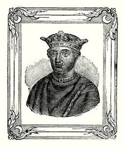 Henri II est né en 1131, couronné en 1154 et mort en 1189 (gravure) - English School