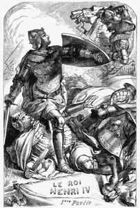 Henri IV - Illustration dans "Œuvres complètes de William Shakespeare" 1866 - Les illustrations et la forme générale de cette édition sont empruntées à Shakespeare illustré de Cassell, publié à Londres - English School