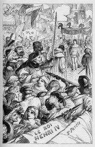 Henri IV - Illustration dans "Œuvres complètes de William Shakespeare" 1866 - Les illustrations et la forme générale de cette édition sont empruntées au Shakespeare illustré de Cassell, publié à Londres - English School