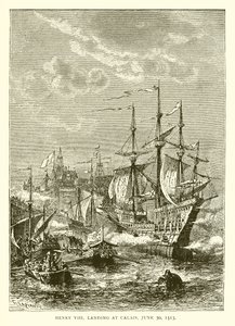 Henri VIII débarquant à Calais, 30 juin 1513 - English School