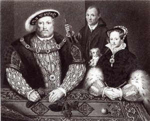 Henri VIII, sa fille la reine Marie et Will Somers, d