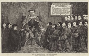 Henri VIII présentant une charte au Collège des chirurgiens - English School