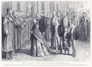 Sa Majesté et les blessés de Crimée, 1856 - English School