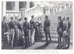 Sa Majesté recevant Louis-Philippe au Château de Windsor, 1844 - English School