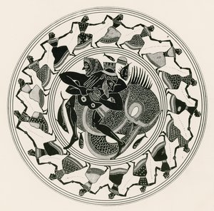 Héraklès luttant avec Triton (gravure) - English School