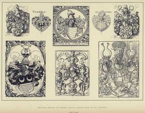 Dessins héraldiques réalisés par des artistes allemands, seconde moitié du XVIe siècle (lithographie) - English School