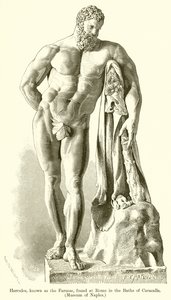 Hercule, connu sous le nom de Farnèse, trouvé à Rome dans les thermes de Caracalla. (Musée de Naples) - English School