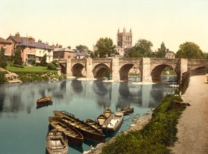 Cathédrale de Hereford et pont Wyl - English School