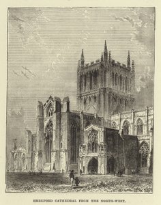 Cathédrale de Hereford, vue du nord-ouest - English School