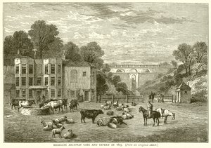 Highgate Archway Gate et Tavern en 1825 - English School
