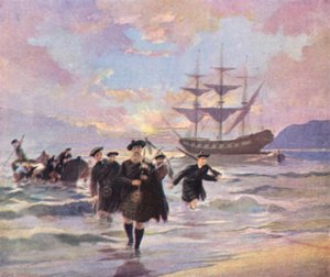 Colons des Highlands arrivant à Pictou, Nouvelle-Écosse, du "Hector", 1773 - English School