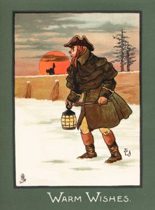 Bandit de grand chemin dans la neige, Carte de Noël - English School