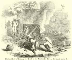 Mode hindou de brûler les morts sur les rives d