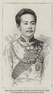 Son Altesse Royale le prince Devawongse de Siam (gravure) - English School