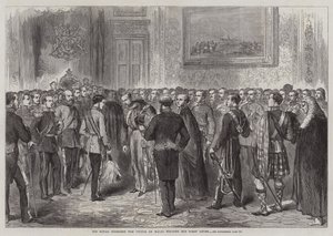 Son Altesse Royale le Prince de Galles tenant sa première levée - English School