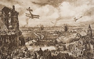 Résister à une attaque allemande, Armentières, Belgique, illustration de 