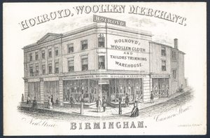 Carte de visite de Holroyd, marchand de laine - English School