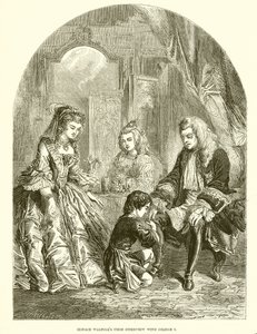 La première rencontre de Horace Walpole avec George I - English School