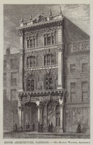 Architecture de Maison, Barbican, M. Robert Walker, Architecte (gravure) - English School