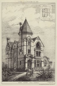 Maison Putney Hill, Surrey (gravure) - English School