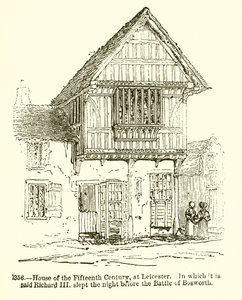 Maison du XVe siècle à Leicester, où il est dit que Richard III a dormi la nuit avant la bataille de Bosworth - English School