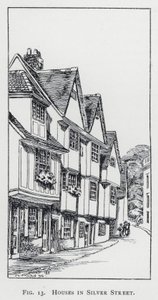 Maisons dans Silver Street (gravure) - English School