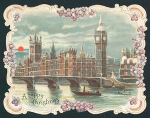 Houses of Parliament en hiver, Carte de Noël - English School