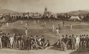 Comment ils jouaient au cricket quand la reine Victoria était jeune (lithographie) - English School